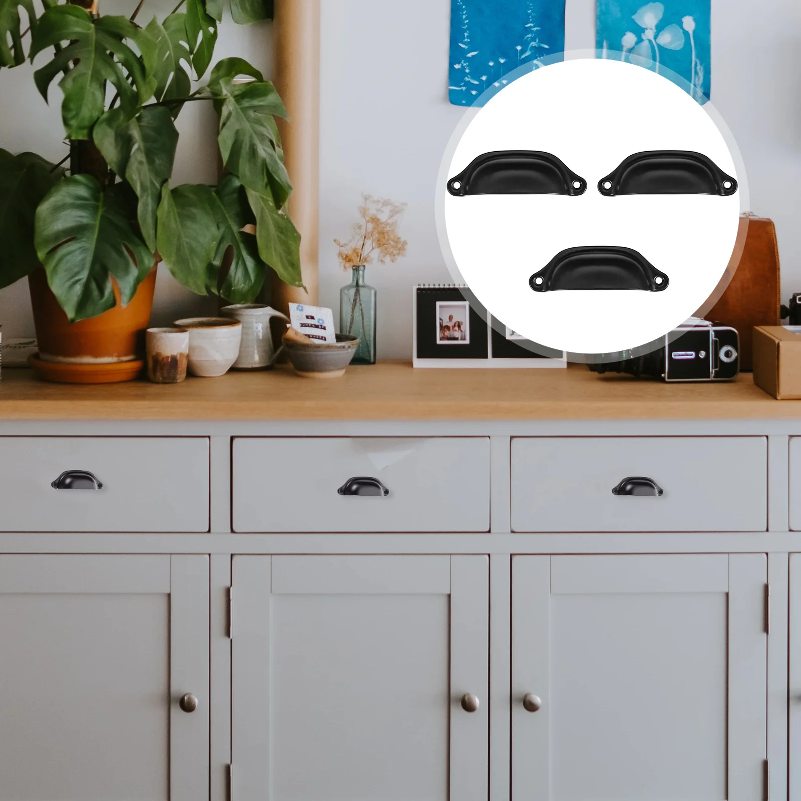 

16Pcs Shell Pattern Handles Stylish Durable Drawer Knobs Cabinet Handle Iron Door Knobs Home Decorative Handle Furniture Parts
