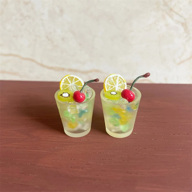 Domek dla lalek Mini Kolorowy Mini Fruit Ice Drink Cup Kuchnia Jedzenie Zabawka Model Domek dla lalek Scena Dekoracja Akcesoria Fotografia Rekwizyty