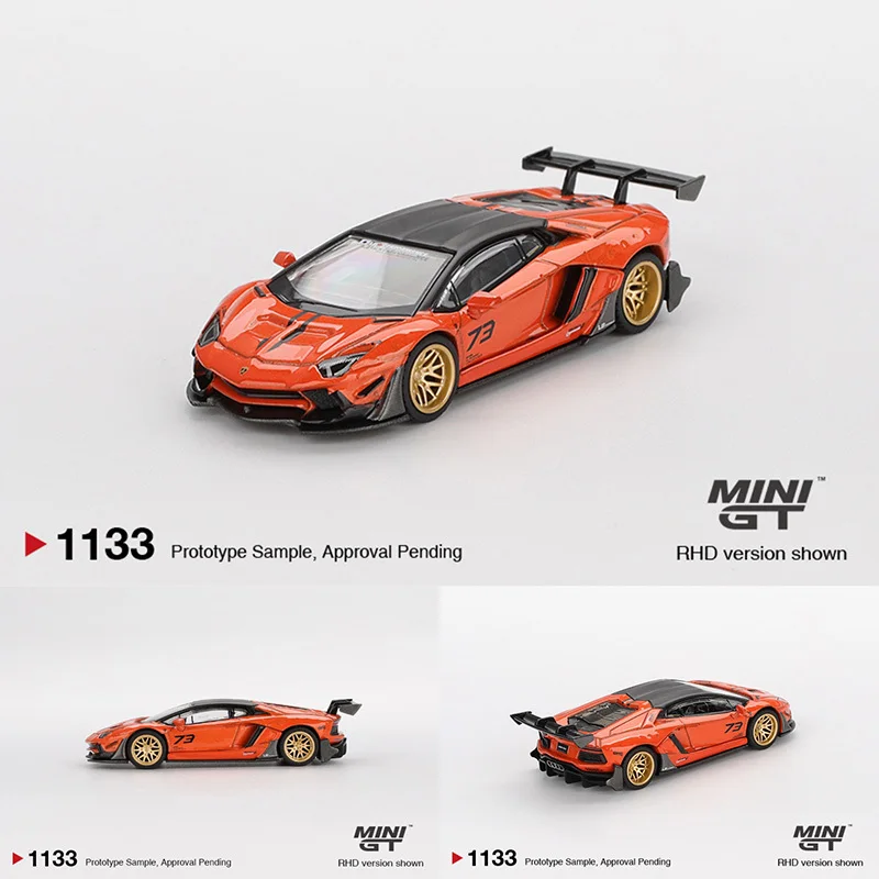 

PreSale MINIGT 1133 1:64 LBWK Lamborghini Aventador Limited Edition Orange Diecast Car Model Collection Toys