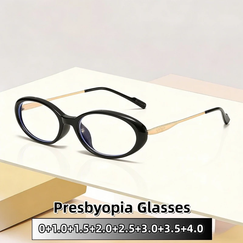 

Coarse Frame Oval Cat-eye Anti-blue Light Myopia Glasses and Presbyopia Eyeglasses Ultra Light Personality for Men and Women