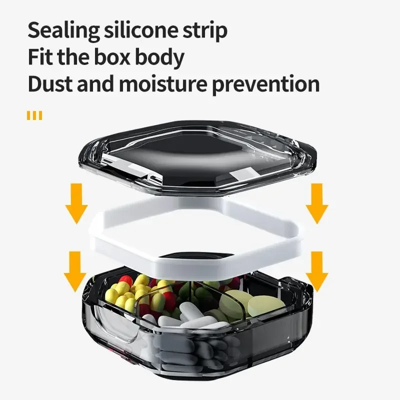 Portable Transparent Division Small Pill Case 4/6 Grids Pill Organizer Container for Tablets Travel Pill Box