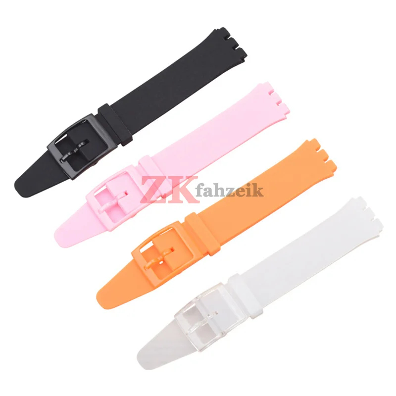 Silicone Strap for Swatch Watch Strap 16mm 17mm 19mm 20mm Waterproof Soft Rubber Watch Band Wrist Bracelet Belts