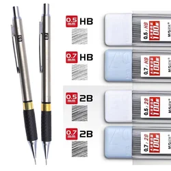 Metal Mechanical Pencil 0.5/0.7mm Student Activity With Rubber Pen Core Painting Writing Resin Lead Core School Stationery