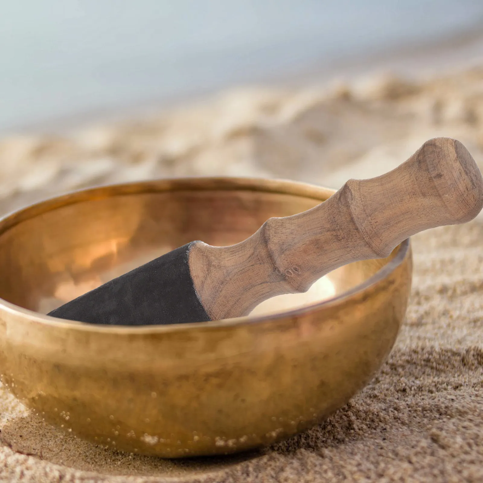 Tibetan Singing Bowl Stick Wooden Mallet for Buddha Sound Bowl Gong and Chanting Bowls Portable Sound Healing Meditation