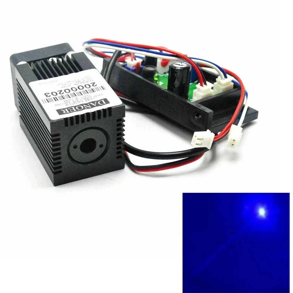 Focusable 450nm 50mw/100mw/300mw/500mw Blue Dot Laser Diode Module 33*50mm