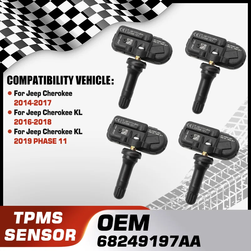 

Car TPMS Tire Pressure Monitor Sensor System For Jeep Cherokee 2014-2017 Jeep Cherokee KL 2016-2018 Jeep Cherokee KL 2019 PHASE