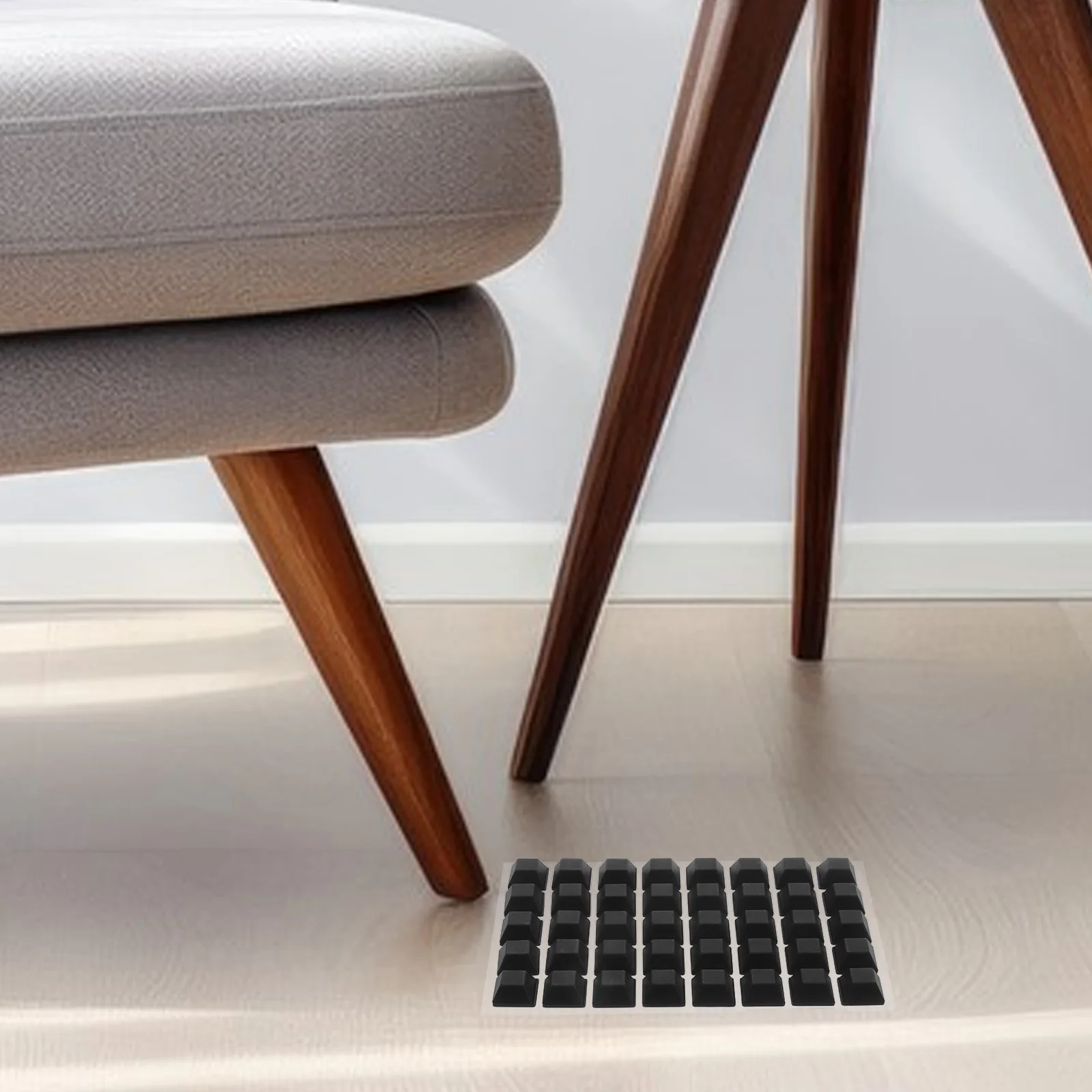 

40pcs Rubber Feet Adhesive Pads 12.7x6 Black Self Stick Furniture Bumpers Noise Reduction Floor Protector for Tables Chairs
