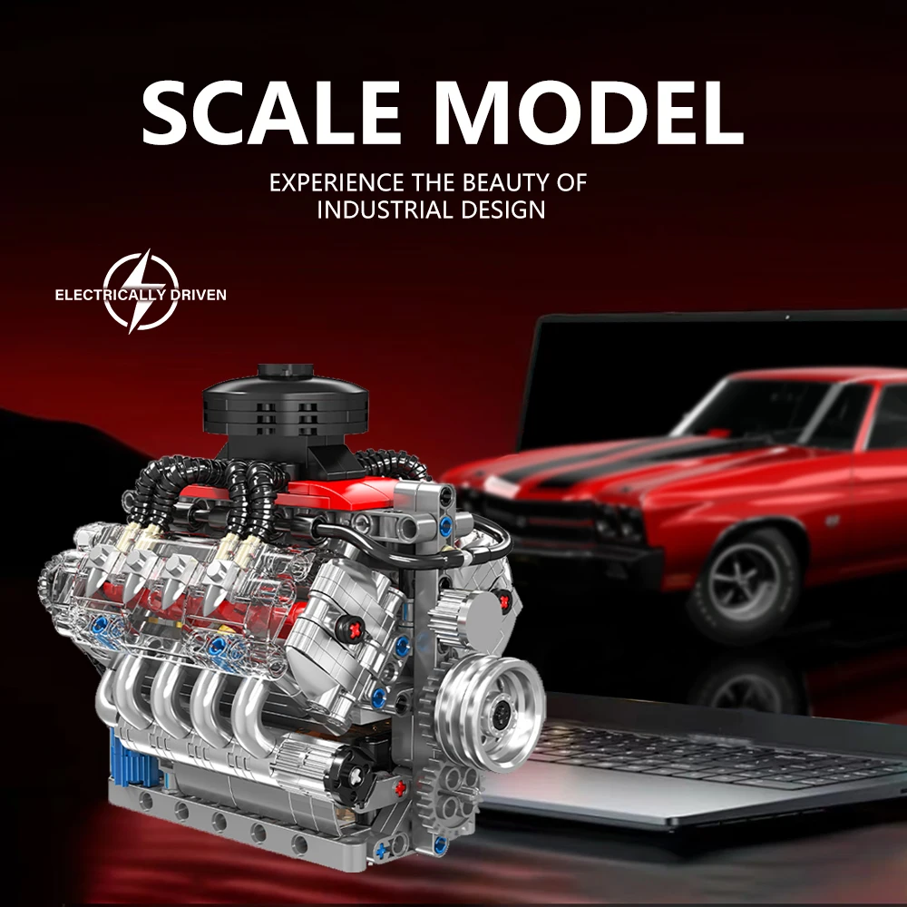 Motorbaugruppenmodell-Set, Motormodell, Supercar-Modell, elektrisch angetrieben, Getriebe betätigen Modell-Sammlerstücke