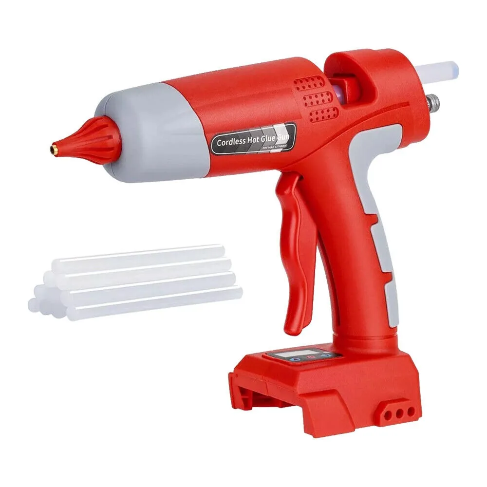 For Makita/Dewalt/Milwaukee/Bosch Ryobi 18V Li-ion Battery Cordless Hot Melt Glue Gun with 11mm Glue Sticks with Digital Display