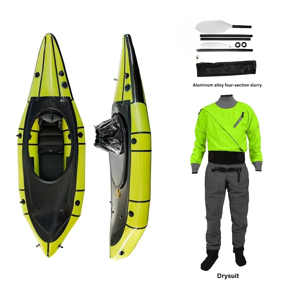 

1 Person 290cm Inflatable Boat TPU Rowing Fishing Kayaks Premium Air Floor Outdoor Water Sports
