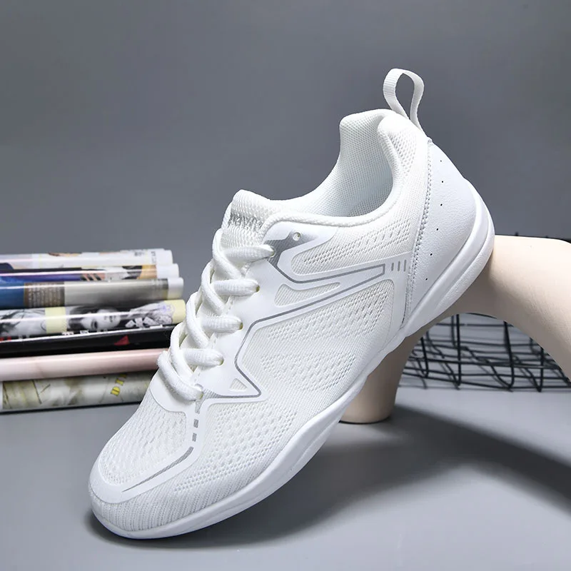 Competitive Aerobics Net Shoes White Cheerleading Sports Shoes Comfortable Breathable Competition GYM Running Shoes