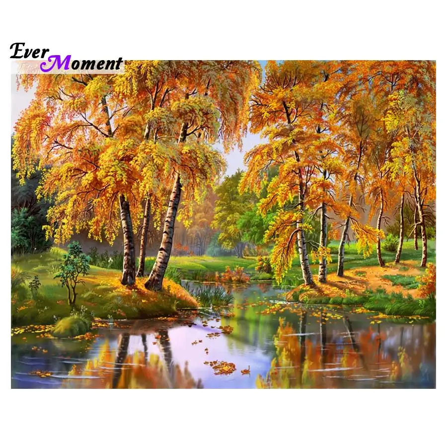 Weeping Willow Diamond Embroidery Diy Diamond Pattern Painting Square Russia Landscape Bead Work Decorative Modern Crafts ASF523