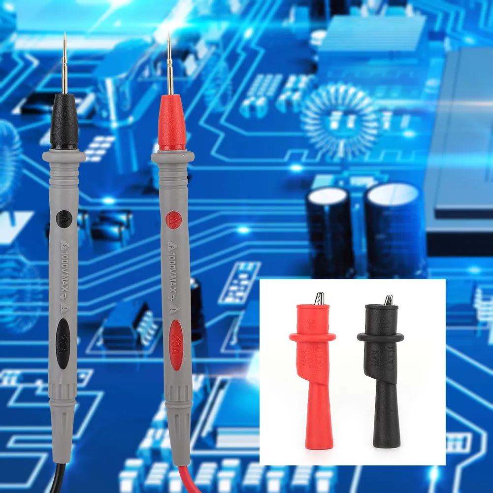 PT1006 الرقمية المتعددة التمساح كليب التحقيق القلم 1000 فولت 20A اختبار الرصاص طويلة 90 سنتيمتر الفولتميتر الحالي تستر سلك كابل عدة