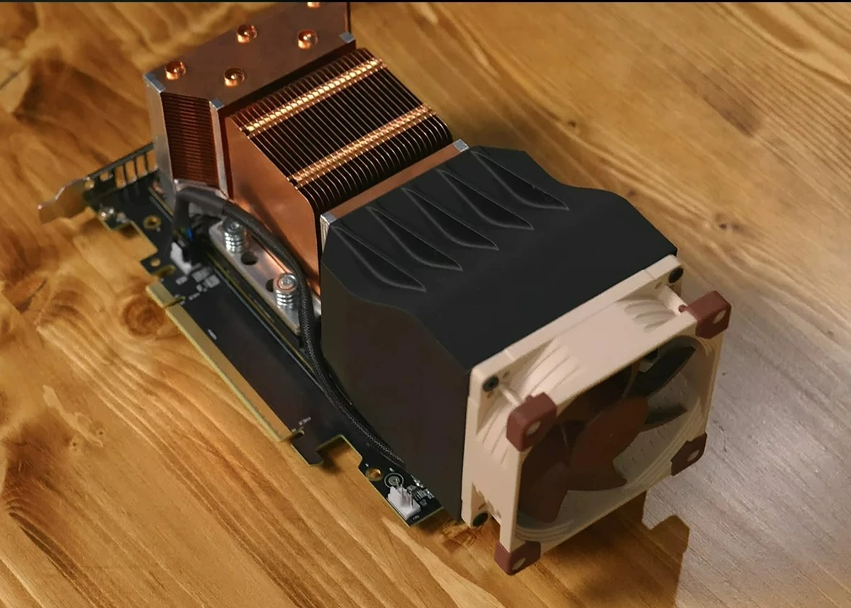 Full‑Copper Heatsink Cooling Fan Mod Kit For NVIDIA V100 P100 SXM2 GPU Replacement Cooling Part