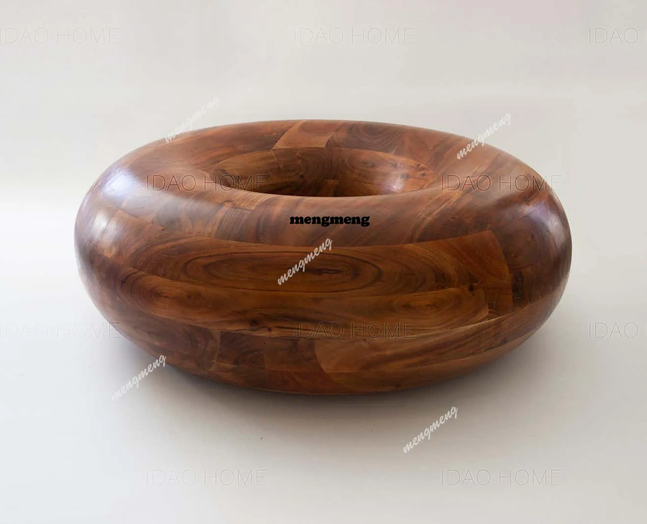 

Personality Creative Decorative Art Solid Wood Coffee Table Tempered Glass Coffee Table Seat Caramel Donut Round