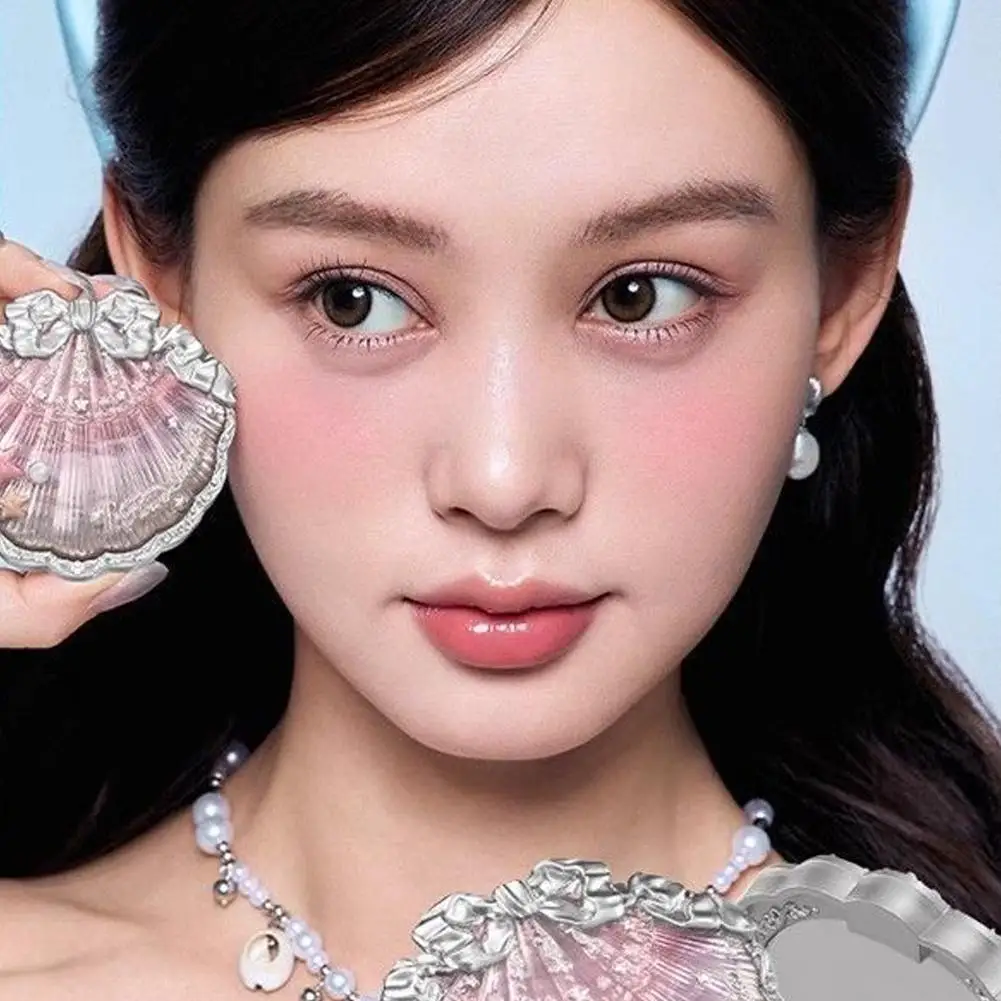 Flower Knows Pearl Shell Shape Velvet Embossed Blush Matte Finish Buildable Blendable Powder Blush สําหรับแก้มสําหรับทุกสีผิว