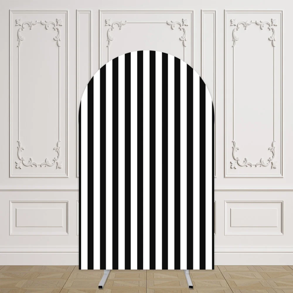 

Mehofond Black White Stripes Arch Backdrop Cover Wedding Kids Birthday Party Background Engagement Decor Banner Photocall Studio