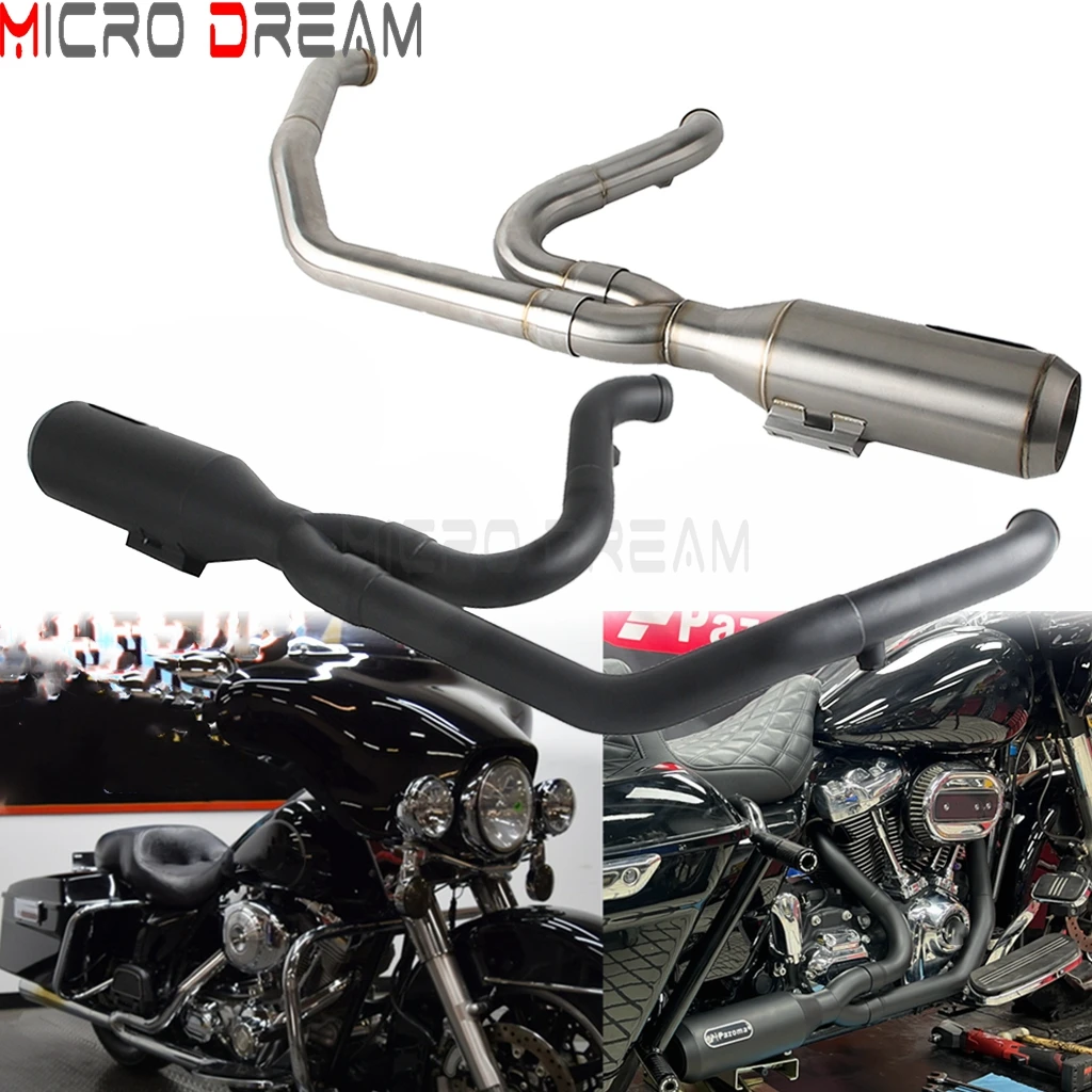 

Мотоциклетные глушители с двойной головкой и выхлопной трубой для Harley Electra Glide EFI FLHTI 2019-2022 Electra Glide Police FLHTPI 2017-25