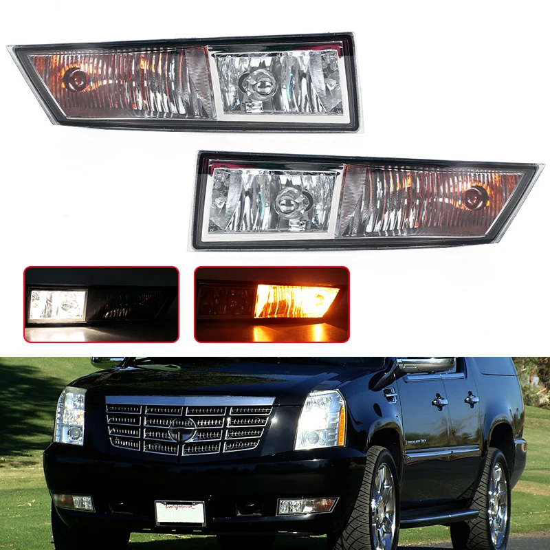 Car Front Bumper Fog Light Fog Lamp Assembly With Bulb Foglights For Cadillac Escalade 2007 2008 2009 2010 2011 2012 2013 2014