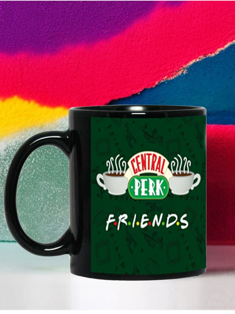 Personalized Name Mug Central Perk Design Coffee Mug  Customize Tea Cup Black Milk Beer Mugs Lovers Friends Gifts