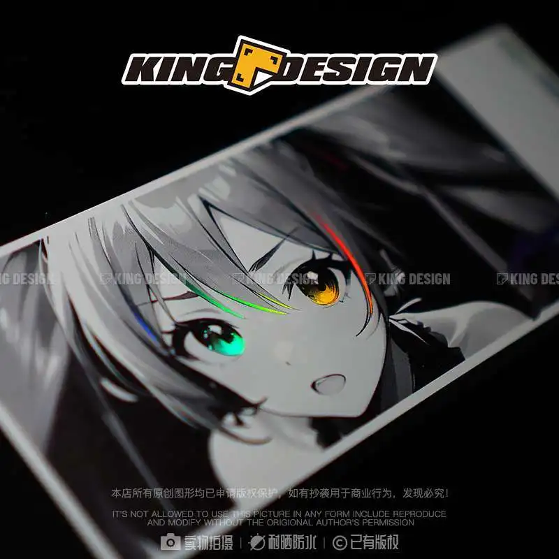 Hatsune Miku-pegatina de esposa secundaria para niña, pegatina láser para coche, ventana triangular de cristal, pegatina decorativa impermeable