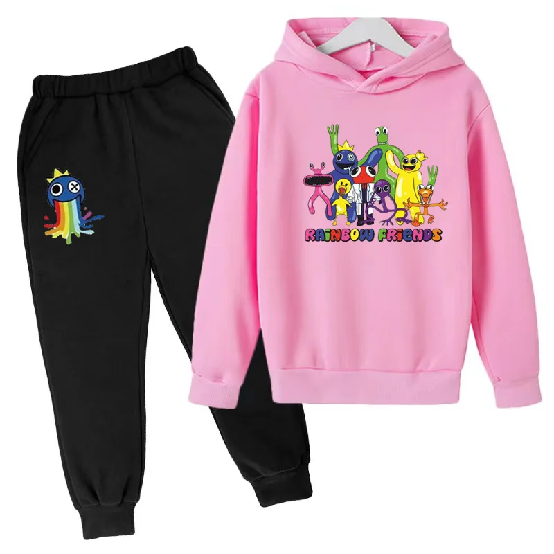 

Autumn/Winter Children's Sports Set Casual Sweatshirt Loose Hoodie Cartoon Casual Sports Coat Top + Pants Gift Ages 3-13