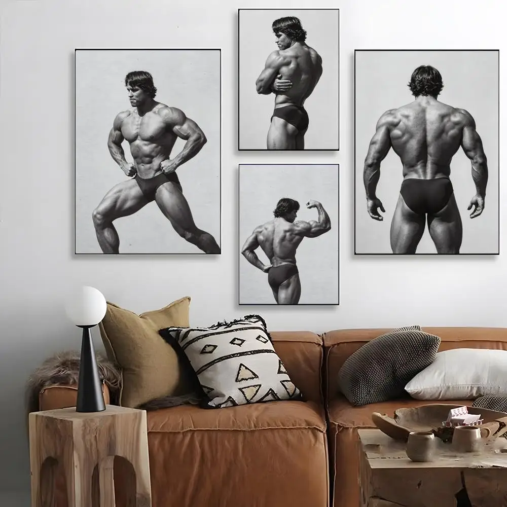 A-Arnold Schwarzenegger Poster Self-adhesive Art Waterproof Paper Sticker Coffee House Bar Room Wall Decor