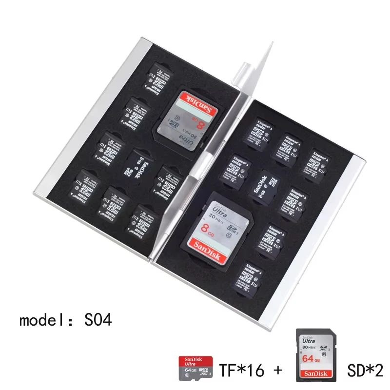 Memory Card Storage Box Aluminium Alloy Micro for SD MMC TF Protector Case for SD Card Micro SIM Card CF MS TF Mirco SD