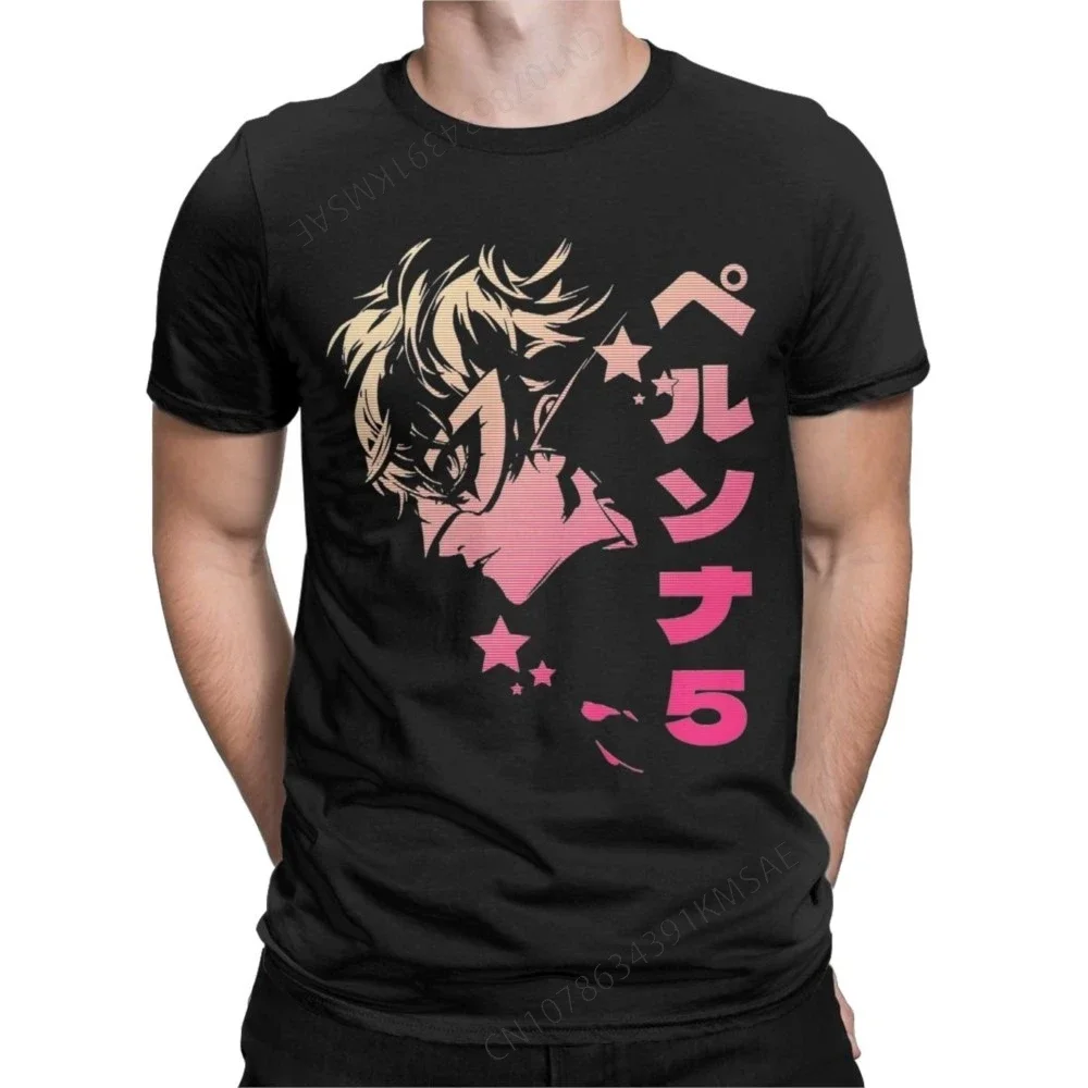 Men's T-Shirt The Phantom Thieves Persona Vintage Pure Cotton Tees Short Sleeve T Shirts O Neck Clothes 6XL