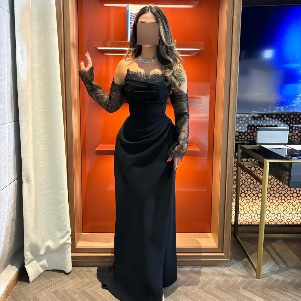 

Элегантные классические трикотажные плиссированные прямые длинные платья без бретелек по индивидуальному заказу, платья для особых случаев, современный стиль, высокое качество