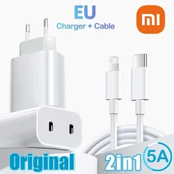 Xiaomi Original 20W Turbo Fast Charger EU/US Plug 6A 1/1.5/2M Type C Cable For Mi 13 12 11 POCO X5 X4 Pro Redmi Note 9 10 11 Pro