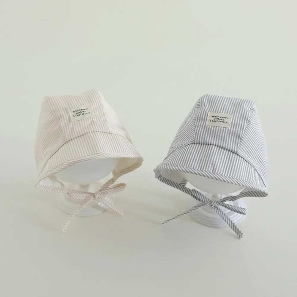 Breathable Soft Baby Fetal Cap Wide Brim Stripe Infant Bonnet Hat Cotton UV Protection Newborn Sun Hat 3-12 Months
