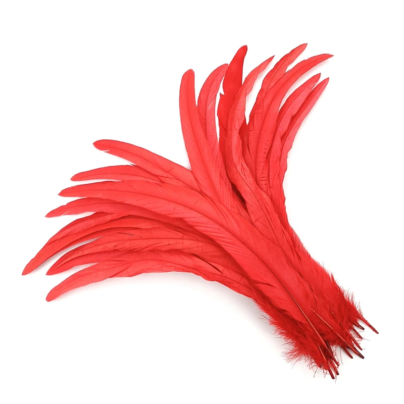 100 قطعة/الوحدة 25-30 سنتيمتر ريش ذيل الديك للحرف اليدوية كرنفال اكسسوارات حفل زفاف الديكور ريشة غطاء الرأس أعمدة طويلة