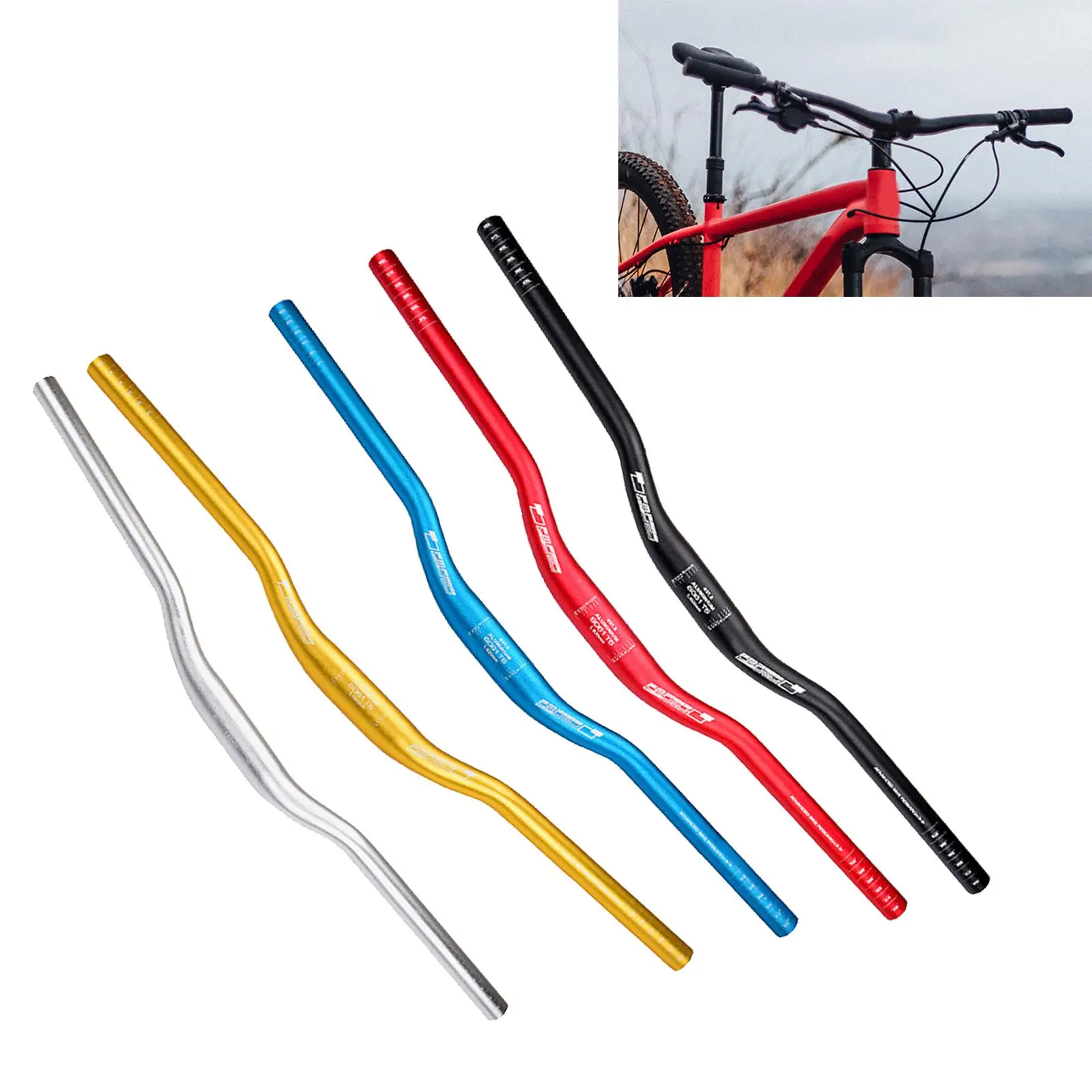 Ergonomic MTB Riser Handlebar Aluminum Alloy Bike Parts High Strength Bar for Mountain Adventure Cycling