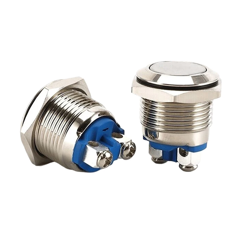 19 мм металлическая кнопка переключения, ножка с резьбой/сварочная ножка, плоская головка, кнопка запуска дверного звонка сброса 19 мм металлическая кнопка переключения, ножка с резьбой/сварочная ножка, плоская головка, кнопка запуска дверного звонка сброса