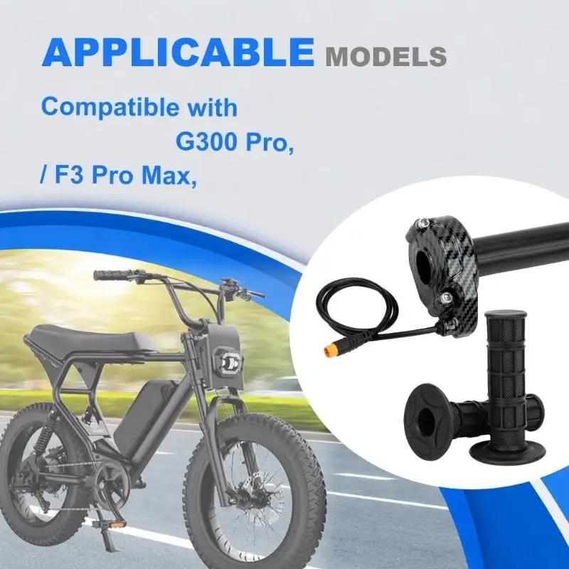 31BC ABS Housing Electric Bike Twist Grip Control 22mm Bore, Full Rotation Cable Linked Assembly for Handlebar Service and
