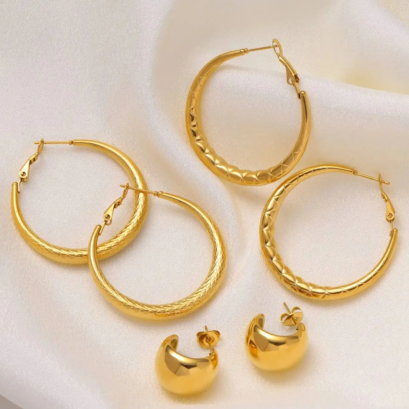 CARLIDANA Gold Plated Filled Oval Vintage C Shape Earring Designer Luxury Cheap Flat New Fashion Trendy Hoop Earring for Women