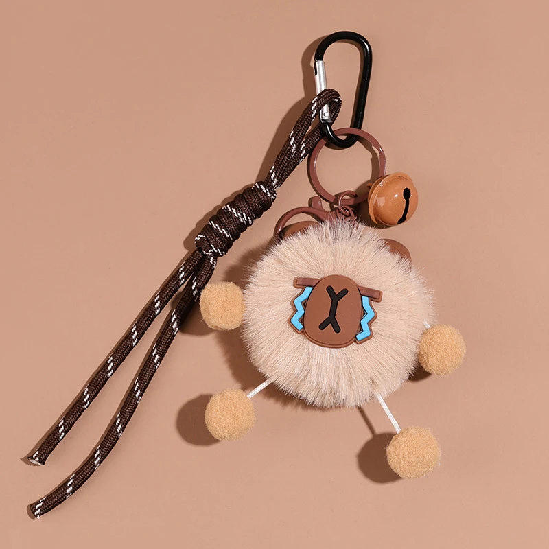 Kawaii Capybara Plüsch-schlüsselanhänger Nette Cartoon Puppe Schlüsselring Kreative Gewebte Seil Schlüssel Halter Schöne Rucksack Anhänger Paar Geschenke