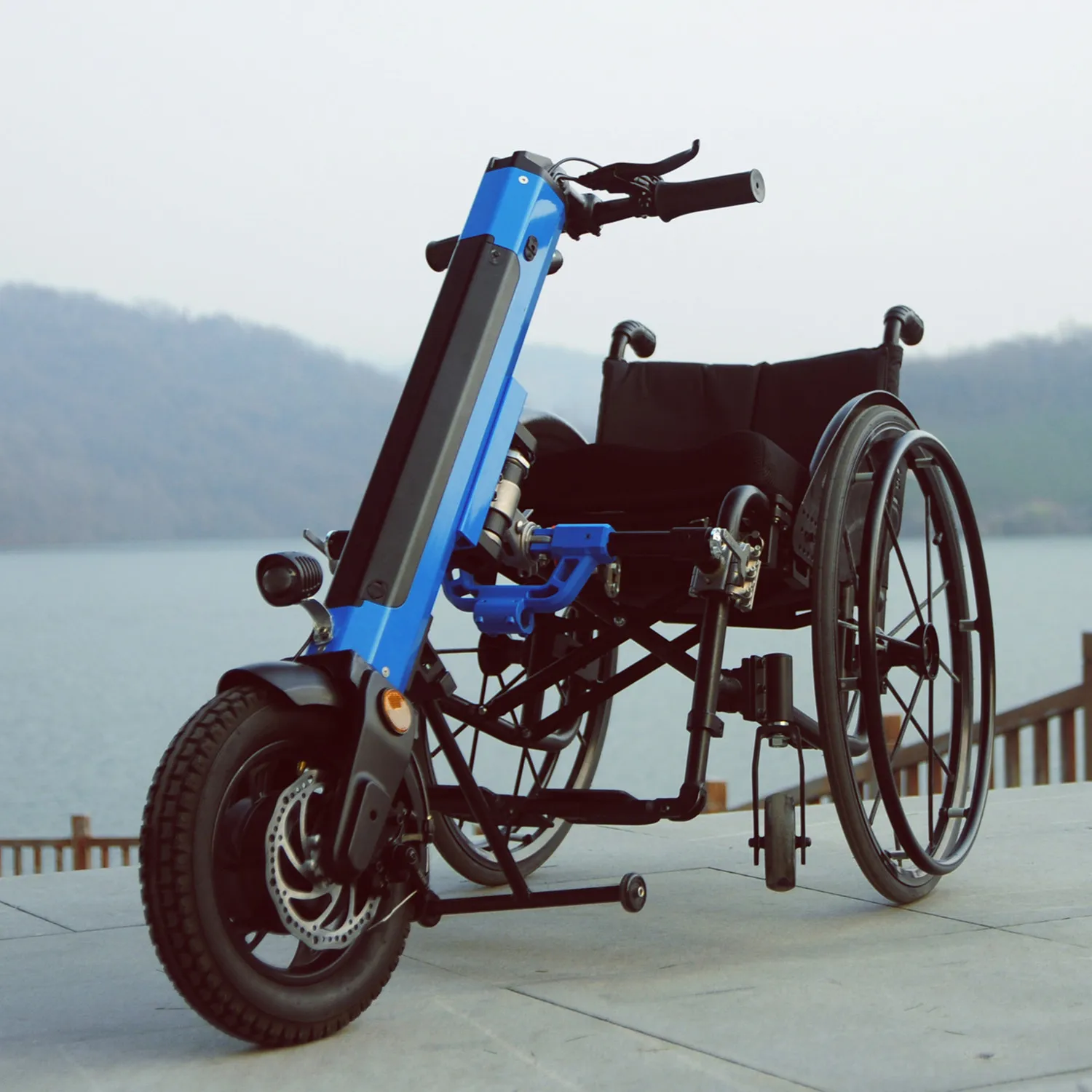 Coofull Easy Installation Wheelchair Hand Bike Attachment 36v 12inch Electric Kit for Electric Handcycle Wheelchair Attachment view 2