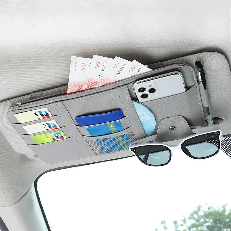 

1pcs Car Sun Visor Organizer Multi-Pocket Auto Interior Accessories Pocket Organizer Car Document Storage Pouch Pen Holder