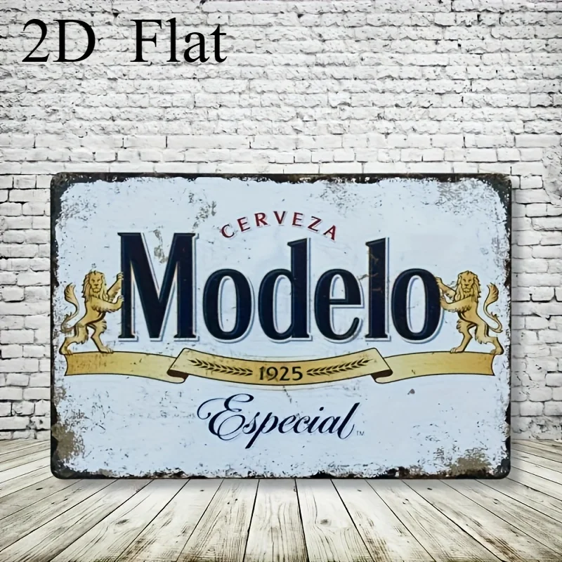 Vintage Beer Sign - Modelo Especial 1925,  Metal Wall Decor with Lion Emblem, for Man Cave, Bar, and Collectors, Bar Wall