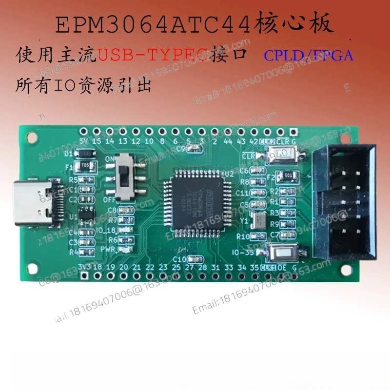 Placa Central EPM3064ATC44 MAX 3000, Módulo de Desenvolvimento Altera, Placa Experimental CPLD para Aprendizado de FPGA
