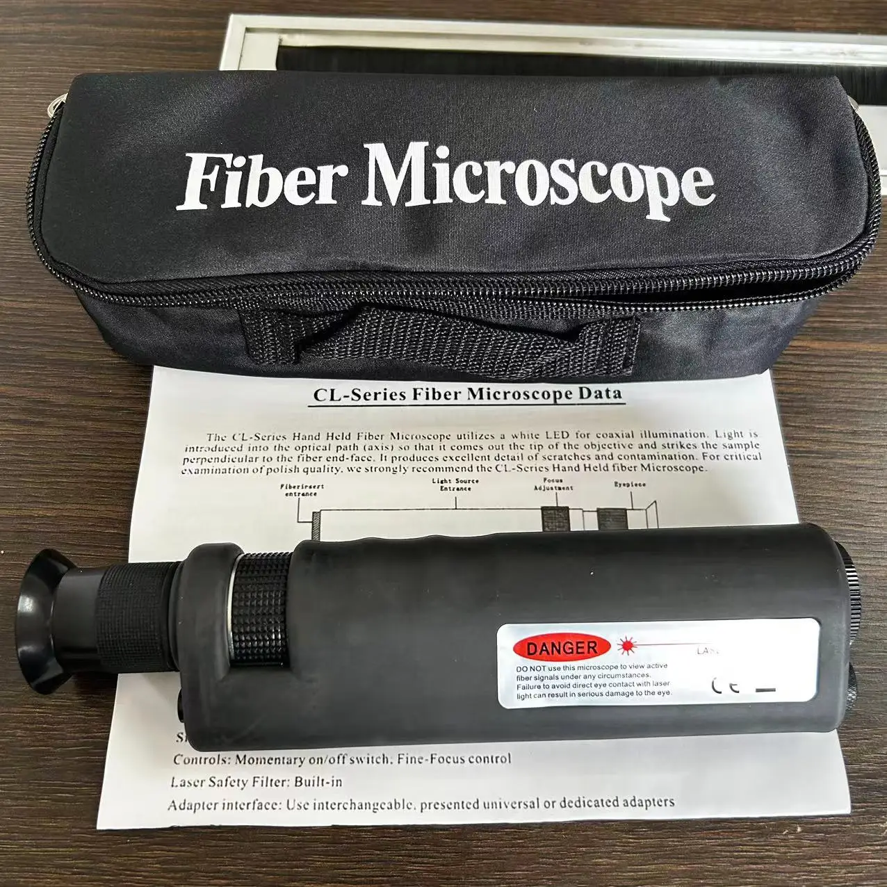 Fiber Optic Microscope Scope 400x Magnification Handheld CL Light Fiber Microscope【Metal body】