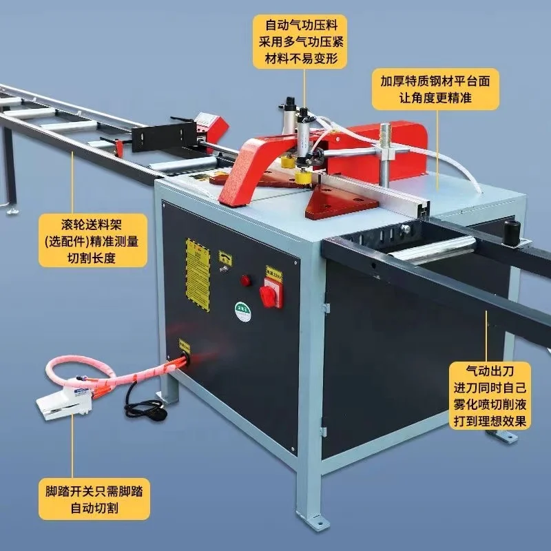 【HOT】Dual Head 45 Degree Angle CNC Band Sawing Machine Plastic Aluminum Profile Core Component Engine