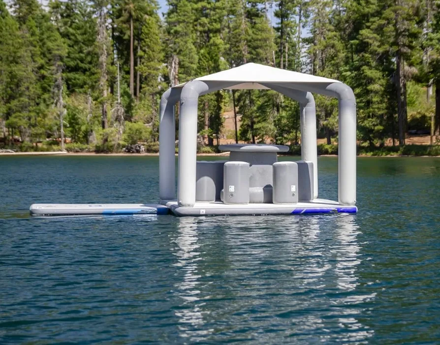 

For Inflatable Lounger Party Dock Cabana Raft Platform Floating House Pub With Tent