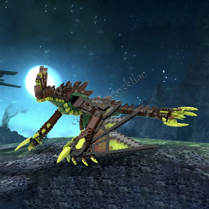 NEW 1694PCS MOC Custom Astalos Dinosaur Pterosaur Model Building Block Diy Creative Assembly Educational Bricks Toys Kid Gifts