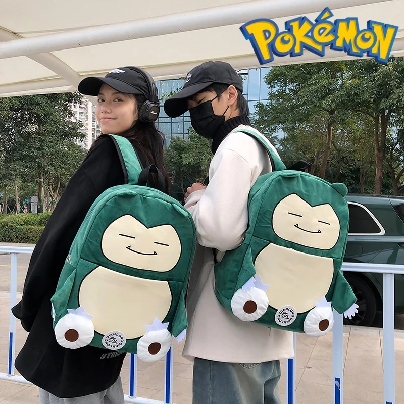 

Pokemon Anime Snorlax Cartoon Backpack Children Large Capacity Backpack Student School Bag Outdoor Travel Backpack Birthday Gift