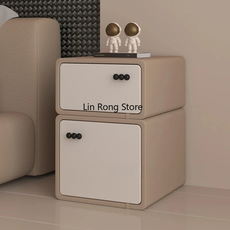 Cute Minimalist Nightstand Bedside Bedroom Cheap Hidden Storage Drawer Night Table Trendy Black Mesitas De Noche Furniture image 4