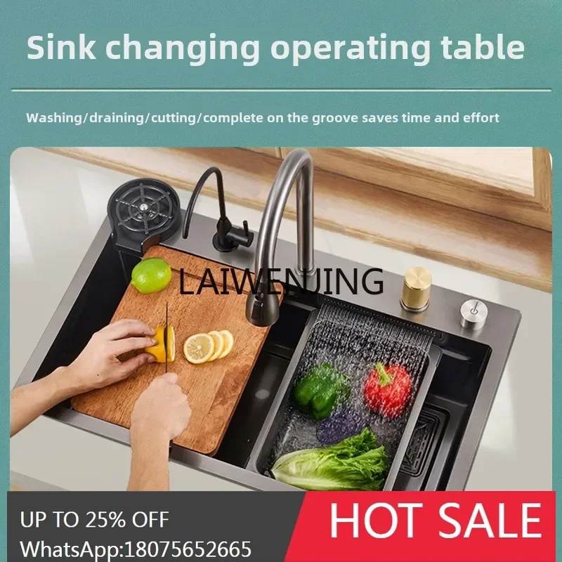stainless steel sink large single sink household kitchen nano manual vegetable basin dishwasher