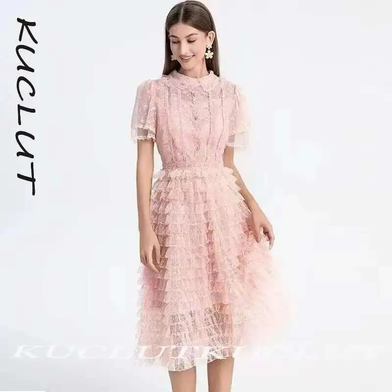 

KUCLUT 2025 новая облегающая короткая юбка с открытыми плечами и цветочным декором, модная привлекательная женская праздничная юбка